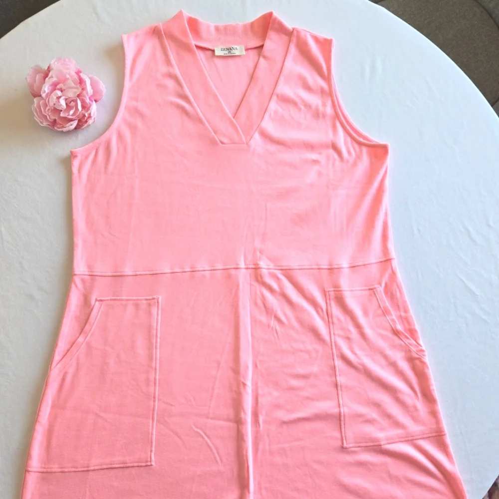 New ZENANA Plus Sleeveless Harem Pink Jumpsuit Pockets 2X - Picture 7 of 7